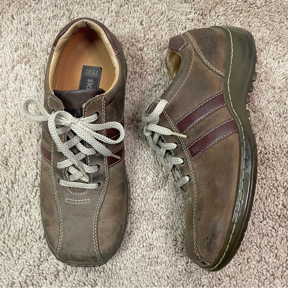 Skechers 4400 Vintage 90’s Y2K Brown Leather Lace-Up Driver Shoes Men\'s Size 8 main image 4